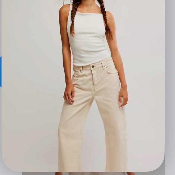 Free People Denim - Free People Cream Jeans